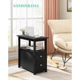 thumbnail image 6 of XPOPR  Bedside Table Set of 2, End Table Black for Living Room, Side Tables with Charging Station, Nightstand with 2 USB Ports and 2 Power Outlets, Wooden Small End Table(Black), 6 of 16