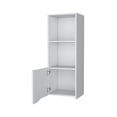 thumbnail image 4 of White Wall Cabinet with Door, Modern Storage Organizer, Living Room Accent, 43.3" Tall, White Finish, Concealed Shelf, 4 of 7
