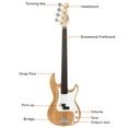 thumbnail image 5 of Fretless Electric Bass Guitar GP Bass Full Size 4 String for Experienced Bass Players with Wrench Tools, Burlywood, 5 of 10