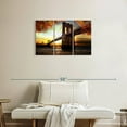 thumbnail image 2 of Elephant Stock Brooklyn Bridge Scenery Wall Art - Horizontal Multi Panel Canvas - Living Room Wall Decor - Architecture Multi Panel - Gray And Orange Decor - 33" x 20", 2 of 8