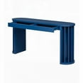 thumbnail image 3 of 59-inch Console Table with Oak Veneer, Curved & Straight Design for Living Spaces (Navy Blue), 3 of 10