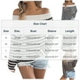 thumbnail image 3 of Xuyuer Women's Oversized Striped Casual Off The Shoulder Shirts Top Long Sleeve Loose Knit Pullover Jumper Tops, 3 of 8