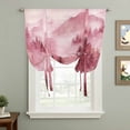 thumbnail image 2 of Pink Mountain Balloon Curtains for Living Room/French Door, Misty Forest Nature Woodland Pine Tree Landscape Tie Up Curtains 63 Inch Length Energy Saving Kitchen Curtains Shades for Windows 42"x63", 2 of 8