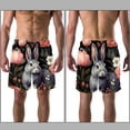thumbnail image 3 of luoweisi Men's Beach Shorts Quick Dry Swim Trunks with Mesh Lining Rabbit L, 3 of 5