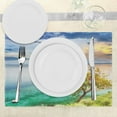 thumbnail image 3 of Ambesonne Seascape Place Mats Set of 4, Abandoned Island Ocean, Standard Size, Aqua Turquoise and Green, 3 of 6