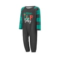 thumbnail image 4 of Elippeo Family Matching Christmas Pajamas, Letter  Elf Boot Print Long-Sleeved Round Neck Tops + Plaid Pattern Trousers Sleepwear, 4 of 10