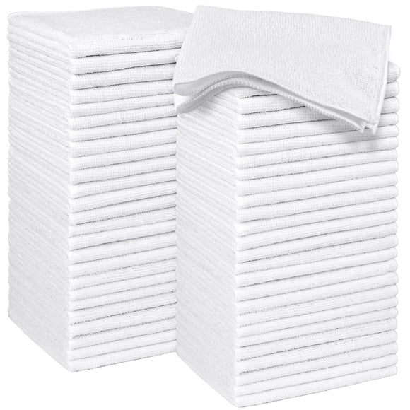 Paños de microfibra HOMEXCEL, 50 unidades, 30 x 30 cm, color blanco