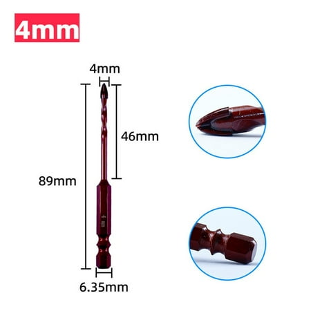 

3-12Mm Four Edge Hex Tile Drill Bits Tile Concrete Hole Opener Triangle Bit