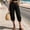Black, variant on Womens Capris Cargo Capris Adjust Comfort Waist, Ruched Cuffs & Multiple Pockets, Army Green, M