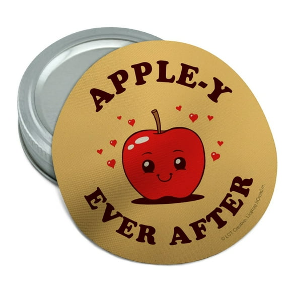 Apple-y Happily Ever After Funny Humor Round Rubber Non-Slip Jar Gripper Lid Opener
