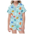 thumbnail image 1 of WEAIXIMIUNG Children's Christmas Print Short Sleeve Shorts Cardigan Children's Pyjamas Two Sets 2-3 Years, 1 of 4