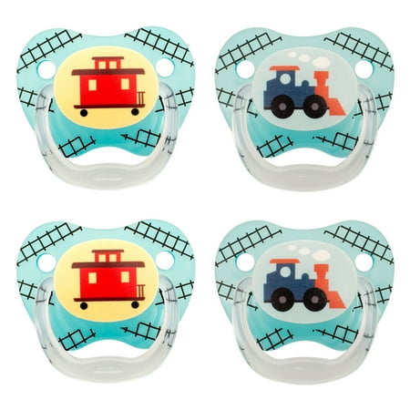 Dr. Brown's PreVent Classic Pacifier, Stage 2 (6-12m), Explore Blue, 4 Count