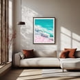 thumbnail image 3 of Waves Crashing in Pink and Blue - Huntington Beach California Photography Black Framed Wall Art Print 30 x 40 inches, 3 of 4