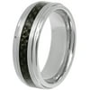 Men's Tungsten and Black Carbon Fiber Wedding Band