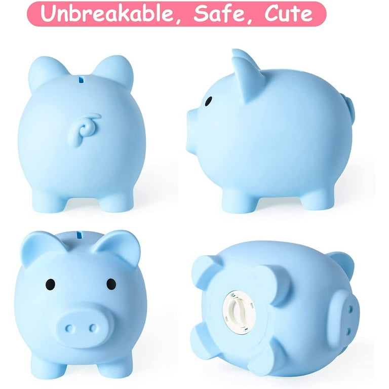 Large Piggy Bank, Unbreakable Plastic Money Bank, Coin Bank for Girls and  Boys, Practical Gifts for Birthday (Blue) - Walmart.com