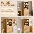 thumbnail image 3 of Aitjunz 71'' Tall Kitchen Storage Cabinet with Door and Drawer, Wooden Pantry Cabinet w/ Open Shelf and Adjustable Shelf, 5 -Tier Large Cabinet w/ Cured Profile Design for Dining Room, 3 of 7