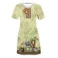 thumbnail image 3 of EGNMCR Robes de Fête pour Femmes Robe d'Été pour Femmes Bord de Mer Mode Décontractée Imprimée à Manches Courtes à Col Rond, 3 of 4