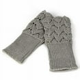 thumbnail image 2 of Dyfzdhu Women Warm Winter Brief Paragraph Knitting Half Fingerless Gloves GY Grey, 2 of 3