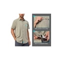 thumbnail image 5 of Little Donkey Andy Men's Short Sleeve Shirt - Lightweight, UPF 50+ Sun Protection, Breathable, Air-Hole Technology for Fishing, Hiking, and Outdoor Activities Laurel Oak Heather M, 5 of 7