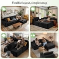 thumbnail image 6 of EnHomee Modular L-Shaped Couch for Livingroom Convertible Cloud Sofa Boneless Sectional Couch for Home, Grey(Corduroy), 6 of 13