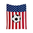 thumbnail image 2 of Twfbrm 4th of July Patriotic Throw Blanket, American Flag and Football Pattern Flannel Blankets, Soft Warm and Lightweight Independence Day Decorative Blankets for Couch, Sofa, Bed, Car, Chair, 2 of 9