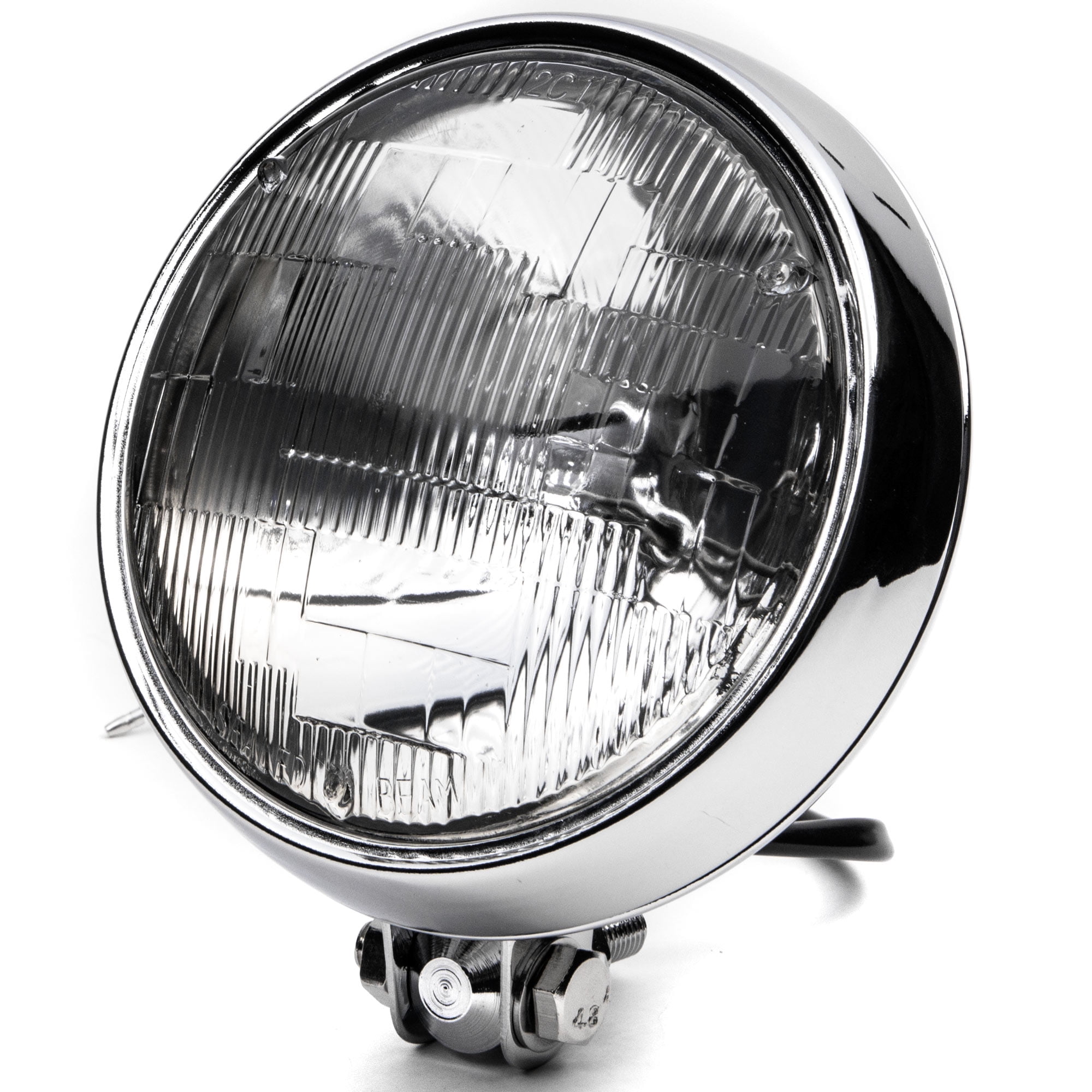 Krator 6 Chrome Motorcycle Headlight Bottom Mount Running Light