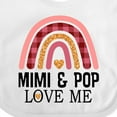 thumbnail image 4 of Inktastic Mimi and Pop Love Me Girls Granddaughter Rainbow Girls Baby Bib, 4 of 4