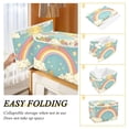 thumbnail image 2 of Yayeee Collapsible Cube Storage Bin with Lid Fabric Closet Decorative Basket with Handles, Retro Beige Rainbow, 2 of 7