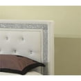 thumbnail image 3 of Atlin Designs Modern Faux Leather Queen Bed with Crystal Tufted Buttons in White, 3 of 3