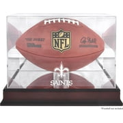 New Orleans Saints Mahogany Football Logo Display Case with Mirror Back