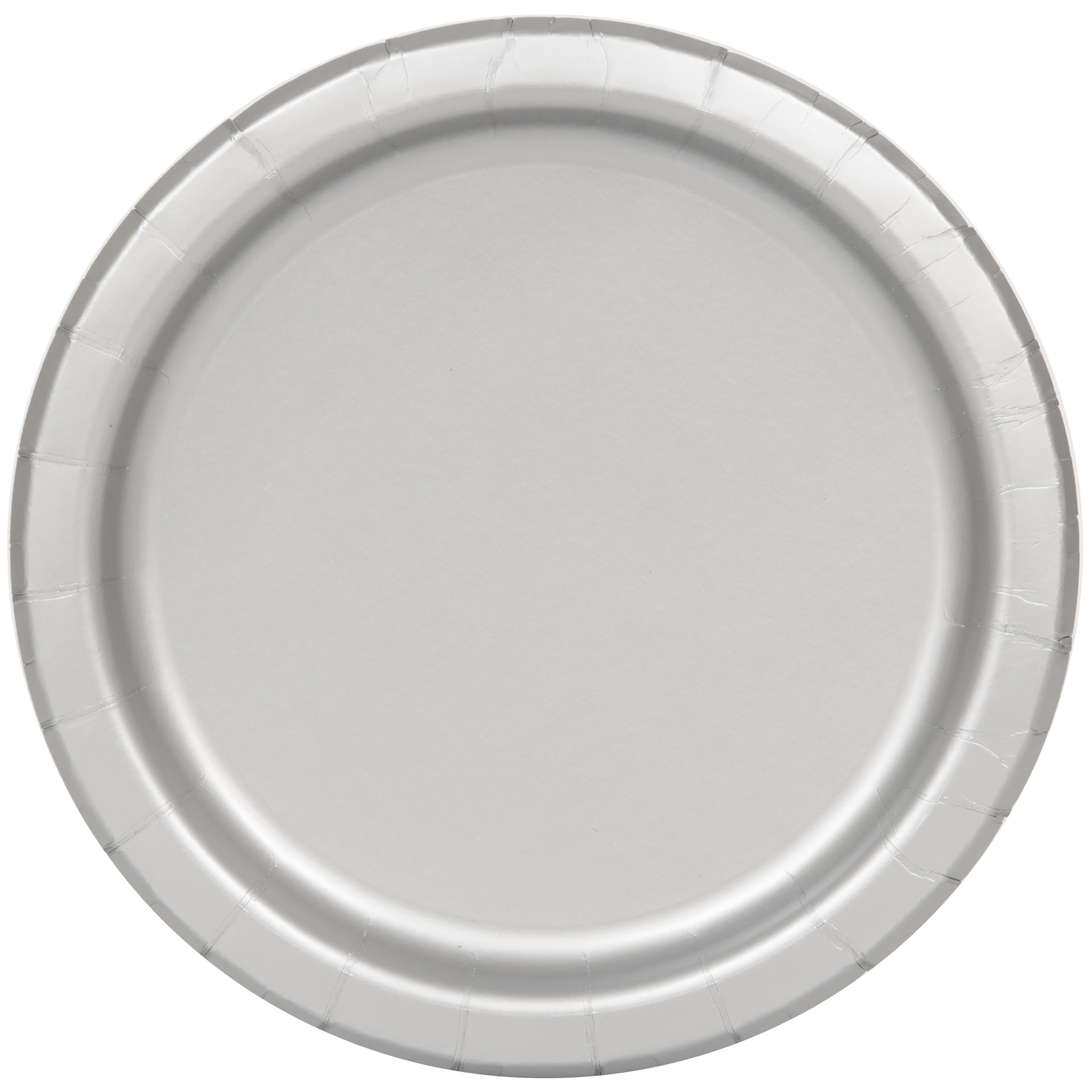 white and silver paper plates