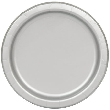 Paper Plates, 9 in, Silver, 48ct