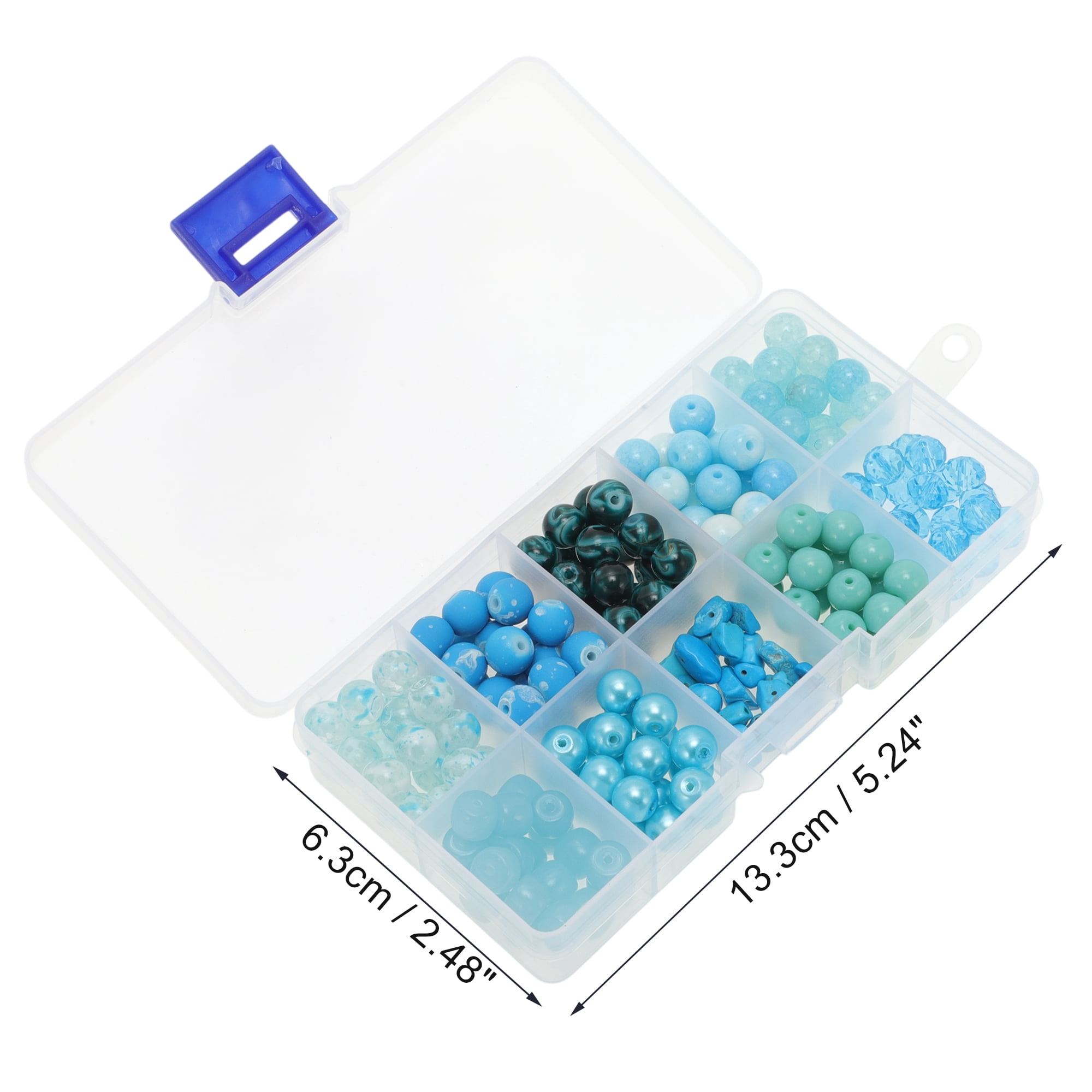 Unique Bargains 8mm Round Glass Beads for Bracelets, 200 Pcs for Jewelry Making Lake Blue