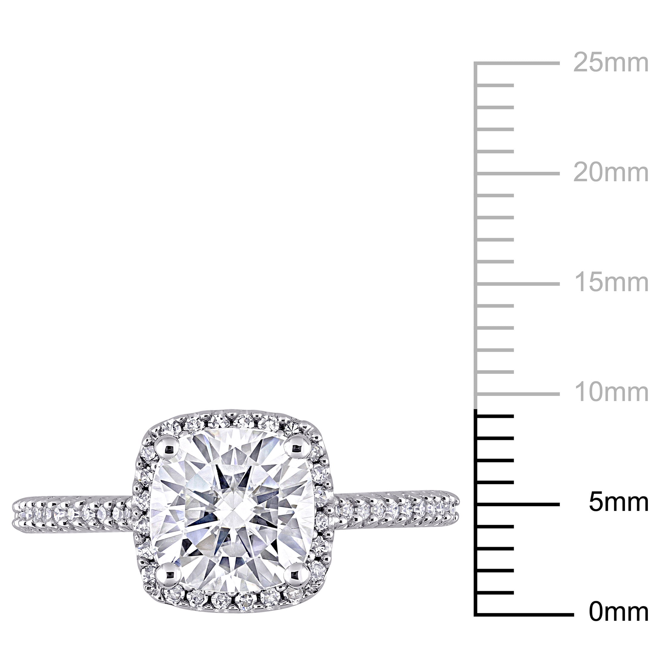 Everly Women's Created Moissanite 14K White Gold Engagement Ring