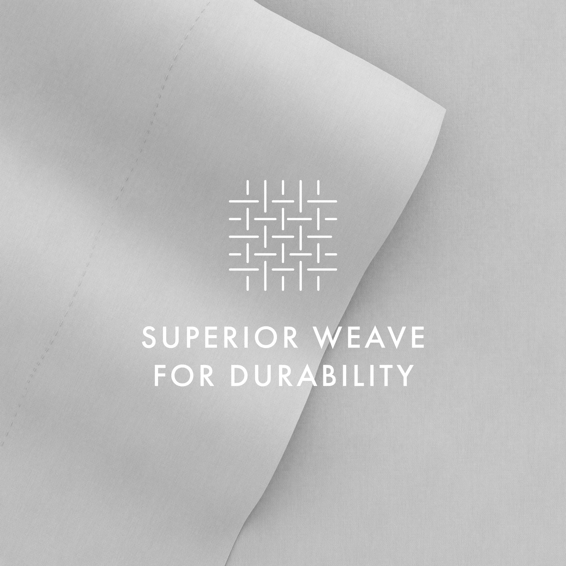 Noble Linens 4 Piece Solid Microfiber Bed Sheet Set, Light Gray, King