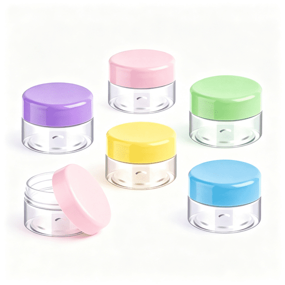 XIBUFE Small Travel Jars 0.5Oz Leak Proof Travel Size Cream Containers Jar with Lids for Cosmetic Sample Moisturizer Lotion Lip Balm 15Ml 5 Pcs