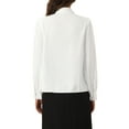 thumbnail image 3 of INSPIRE CHIC Women's Collared  Pleated Shirt Long Sleeve Dressy Office Work Blouse XS White, 3 of 6