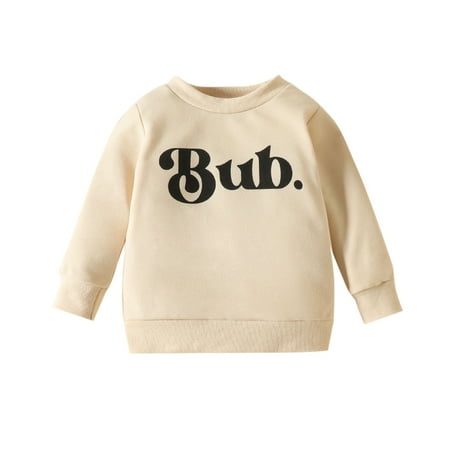 

Toddler Boys Girls Pullover Sweatshirt Children Letters Plus Baby Color Top Coat Girls Tops
