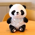 thumbnail image 2 of Cute Stuffed Panda Plush Toy, 9.8in Soft Cuddly Animal Doll, Realistic Black and White Design, Home Room Decoration, Decorative Accent, Soft Fabric, 2 of 3