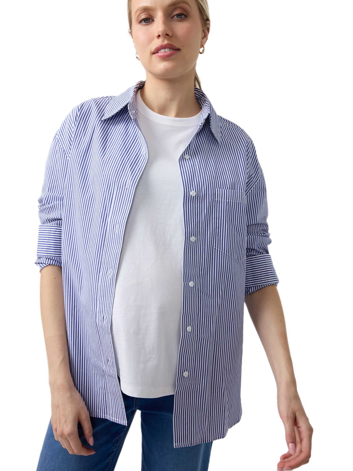 Ingrid & Isabel For Every Belly Women's Maternity Short Sleeve Relaxed Crew Tee, Sizes S-XXL