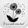 thumbnail image 4 of Inktastic I'm a Wish Come True Dandelion in Black Boys or Girls Baby Bib, 4 of 4