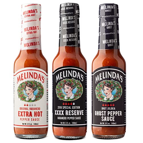Melinda's Habanero Hot Sauce Variety Pack Extra Spicy Gourmet Hot Sauce Gift Set with Variety