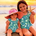 thumbnail image 4 of Grblisyd Girls One Piece Swimsuits Flutter Sleeve Hawaiian Beach Sport Swimwear Kids Crew NeckBathing Suit 8 Years, 4 of 6