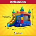 thumbnail image 2 of Pogo Crossover Inflatable Bounce House with Water Slide, No Blower, Rainbow Smiley Face, 2 of 8