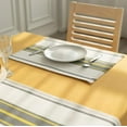 thumbnail image 6 of Fennco Styles Netural Stripes Fringe Canvas Cotton Table Linens Collectioni, 6 of 6