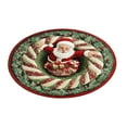 thumbnail image 2 of Christmas Decorations Carpet Christmas Optical Rugs Round Swirl Rug Decorative Rugs With Depth Pattern Funny Santa Non Mats For Holiday Entryway Living Room Bedroom Polyester carpet, 2 of 7