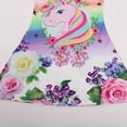 thumbnail image 3 of WIBACKER Toddler Kid Ice Silk Nightgowns for 3-7T Little Girls Cartoon Unicorn Sleeveless Princess Pajamas Dress, 3 of 8