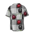 thumbnail image 2 of KLL Cherries laid Print Men's Shirt Short Sleeve Button Down Summer Cuba Beach Shirts- 4X-Large, 2 of 7