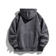 thumbnail image 3 of Fleece Lined Hoodie Mens Solid Color Hooded Sweatshirts Fall Winter Lightweight Jackets Plain Zip Up Hoodies Long Sleeve Tops Casual Pullover with Zip Pockets, 3 of 4