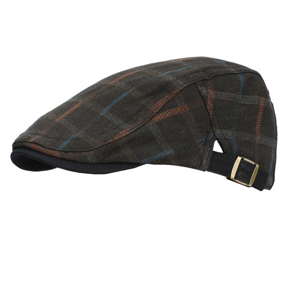 EnJoCho Women Men Plaid Embroidery Hat Simple Peaked Cap Washed Breathable Forward Cap Gender-Neutral Geometric Knit Hat
